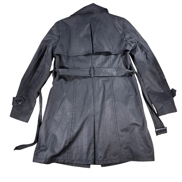 Anne Klein Women's Classic Black Trench Coat Belted Petite Medium Career - Picture 2 of 10